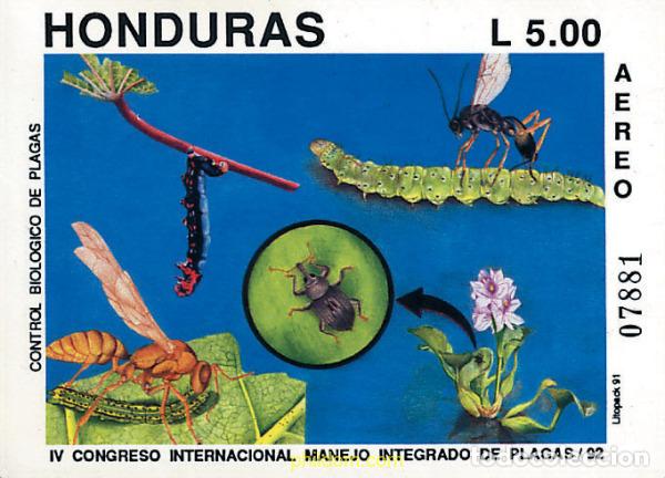 Sellos: 94816 MNH HONDURAS 1991 4 CONGRESO INTERNACIONAL SOBRE EL MANEJO DE PLAGAS