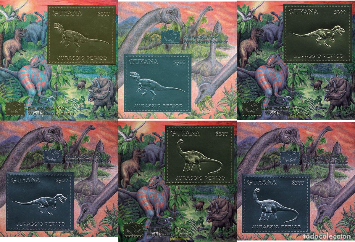 Sellos: 213041 MNH GUYANA 1994 FAUNA PREHISTORICA DEL PERIODO JURASICO