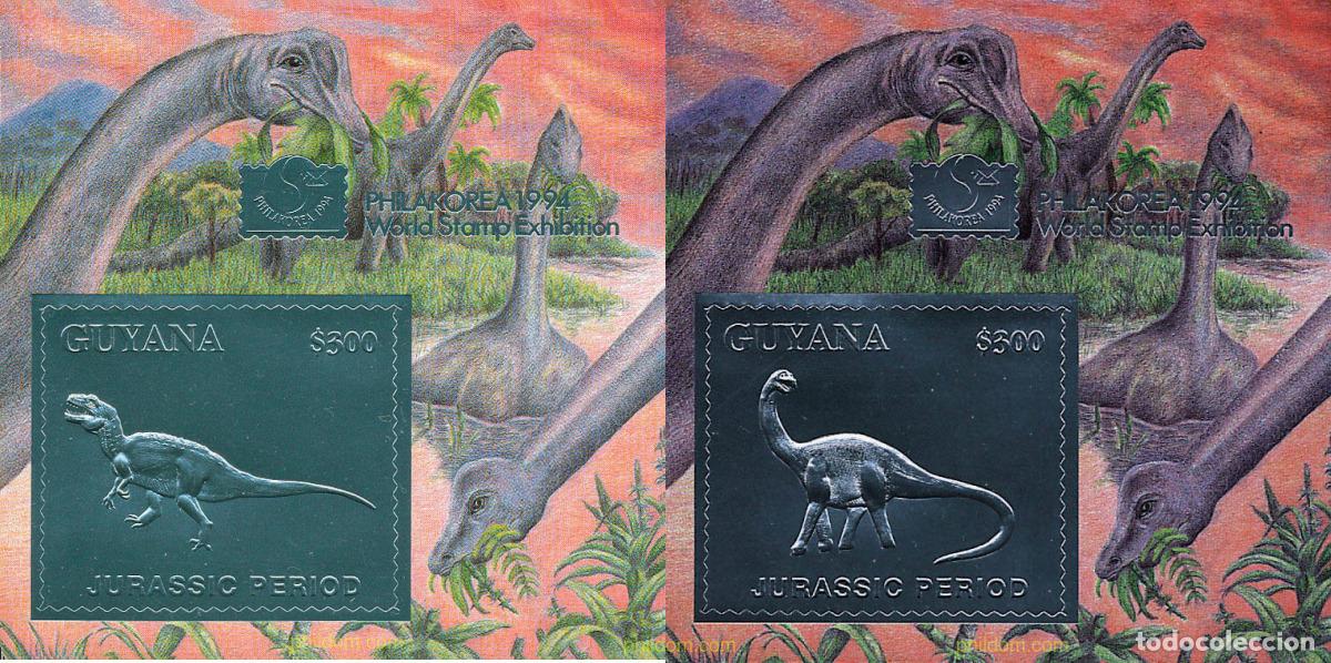 Sellos: 213051 MNH GUYANA 1994 FAUNA PREHISTORICA DEL PERIODO JURASICO