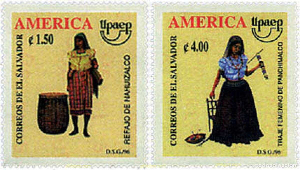 Sellos: 30983 MNH EL SALVADOR 1996 AMERICA-UPAEP 1996 - TRAJES REGIONALES