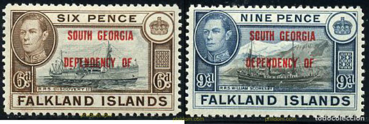 Sellos: 367420 HINGED FALKLAND. Georgia del sur 1944 MOTIVOS VARIOS
