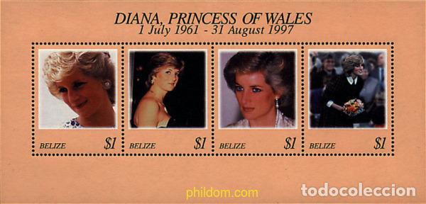 Sellos: 286759 MNH BELIZE 1998 HOMENAJE A DIANA. PRINCESA DE GALES (1961-1997)