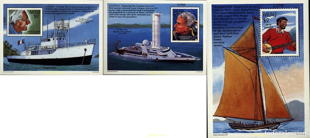 Sellos: 44999 MNH PALAU 1997 PRESERVACION DEL FONDO MARINO. BARCOS OCEANOGRAFICOS