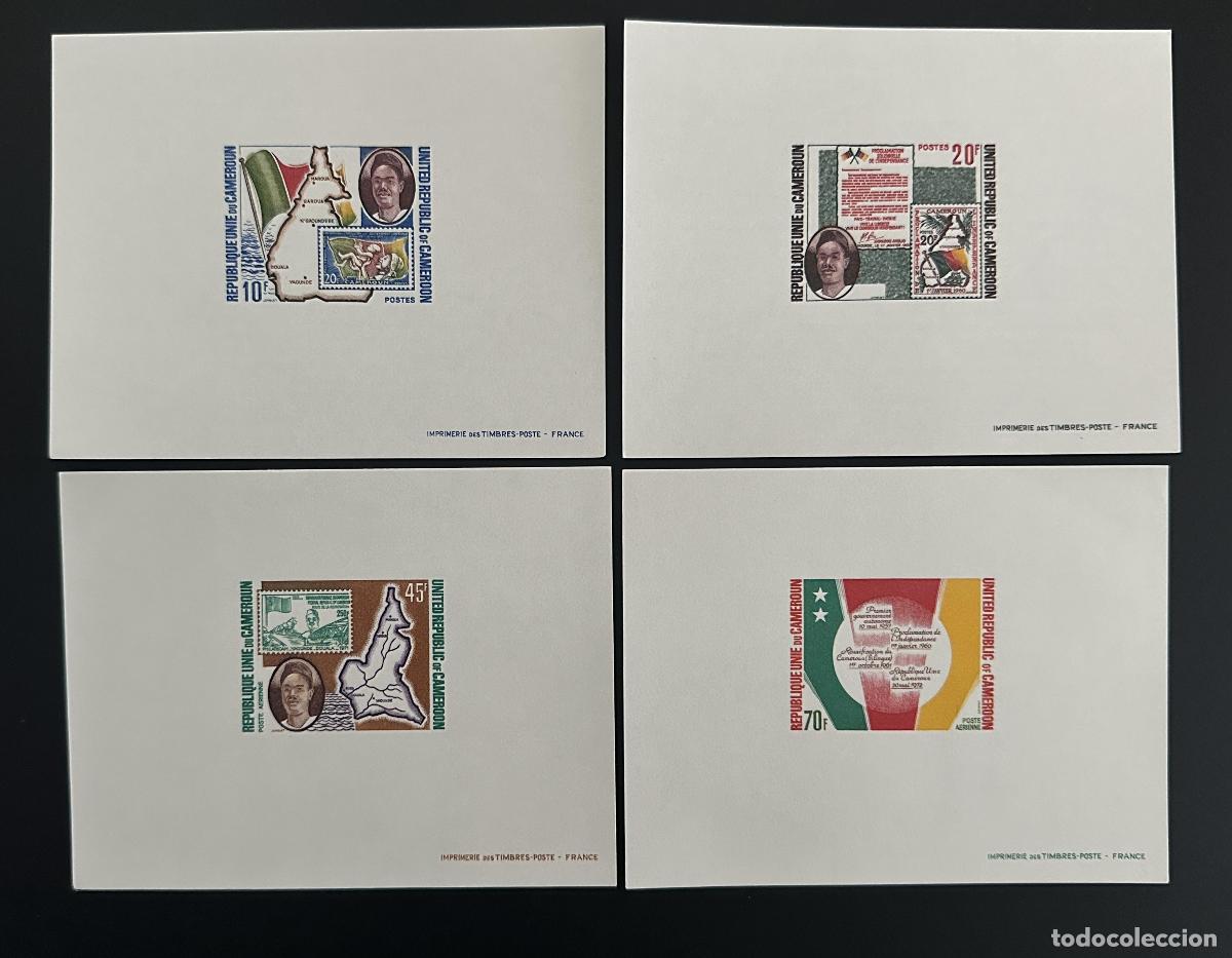 Sellos: Tarjeta de bandera independencia Mi. 729 - 732 prueba lujo Camer&uacute;n 1973