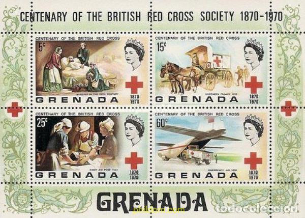 Sellos: 89831 MNH GRANADA 1970 CENTENARIO DE LA CRUZ ROJA