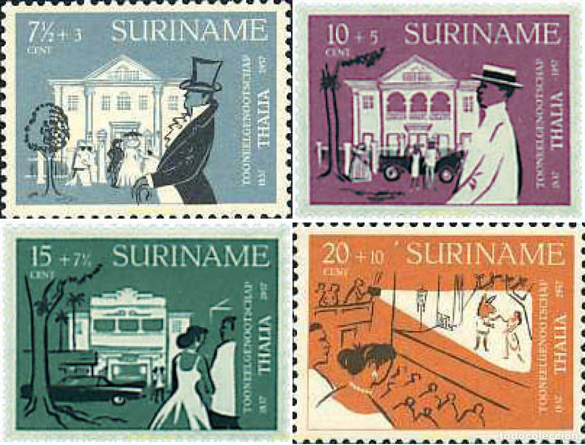 Sellos: 364825 HINGED SURINAM 1958 120 ANIVERSARIO DE LA COMPA&Ntilde;IA TEATRAL