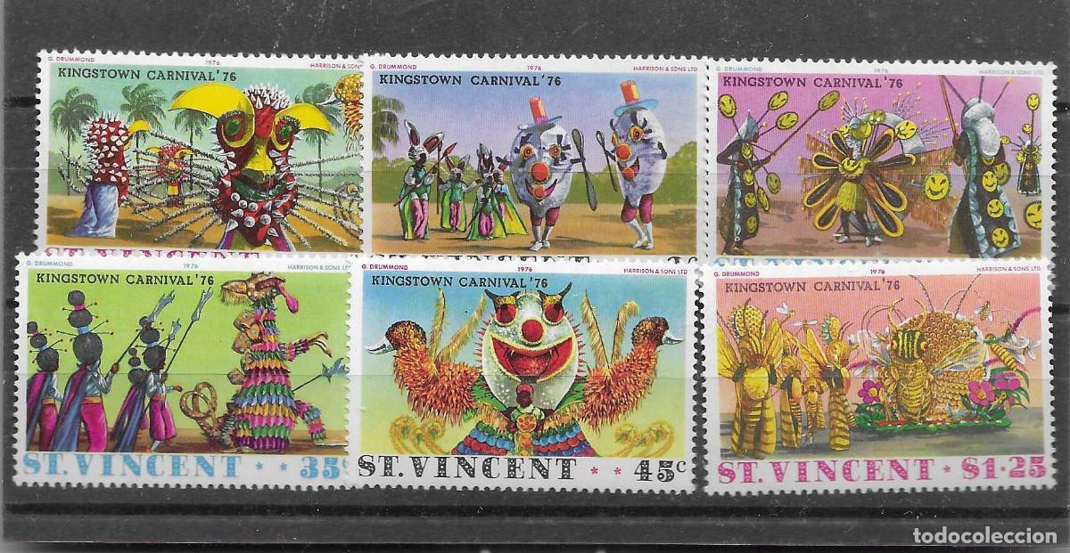Sellos: Serie completa nueva de San Vicente de 1976. Carnaval