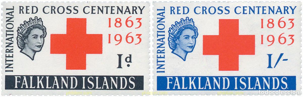 Sellos: 47138 HINGED FALKLAND 1963 CENTENARIO DE LA CRUZ ROJA