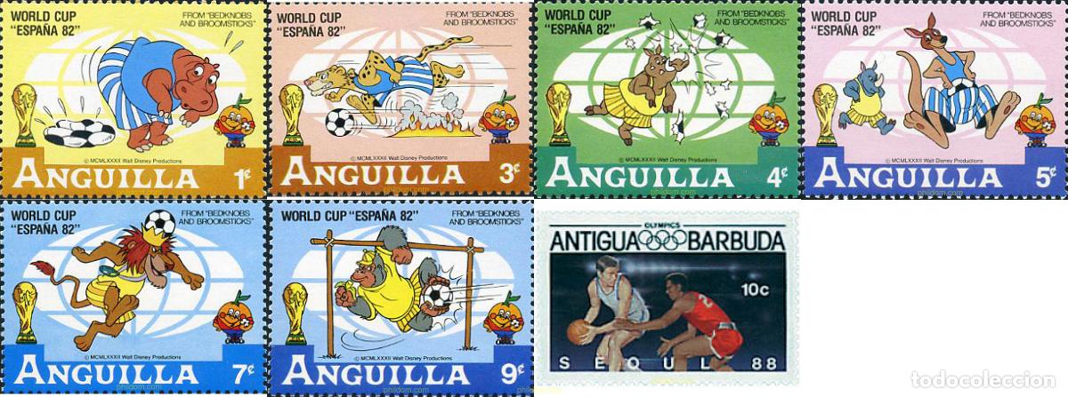 Sellos: 339576 MNH ANGUILLA 1982 COPA DEL MUNDO DE FUTBOL. ESPA&Ntilde;A-82