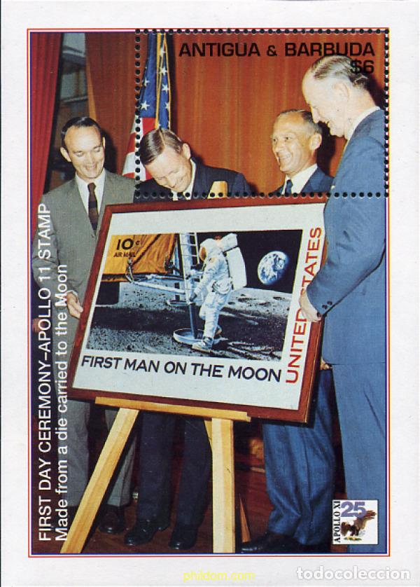 Sellos: 46908 MNH ANTIGUA Y BARBUDA 1994 25 ANIVERSARIO DEL PRIMER HOMBRE EN LA LUNA