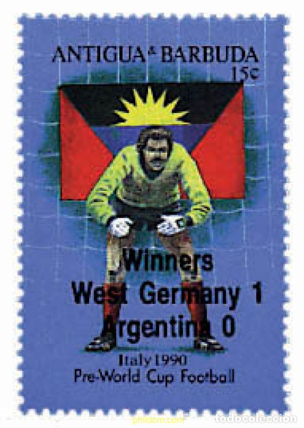 Sellos: 318169 MNH ANTIGUA Y BARBUDA 1990 COPA DEL MUNDO DE FUTBOL. ITALIA-90. VENCEDORES