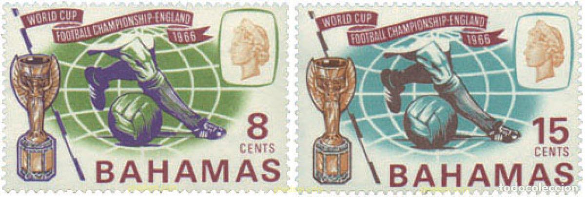 Sellos: 281434 HINGED BAHAMAS 1966 COPA DEL MUNDO DE FUTBOL. INGLATERRA-66