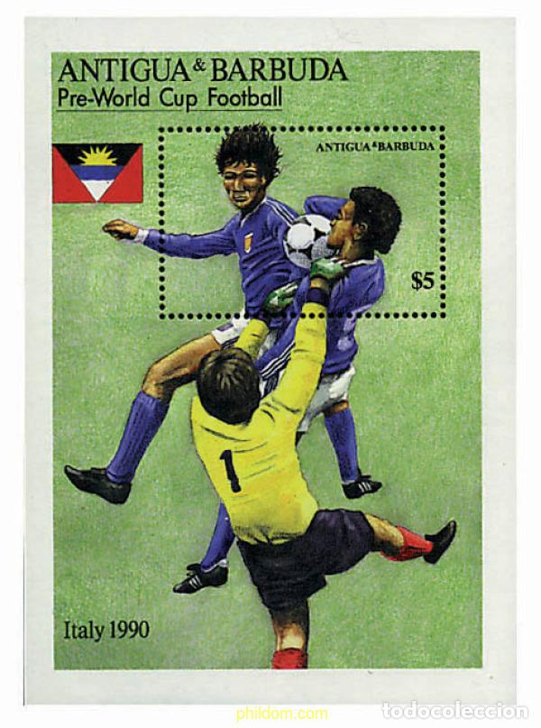 Sellos: 286505 MNH ANTIGUA Y BARBUDA 1989 COPA DEL MUNDO DE FUTBOL. ITALIA-90