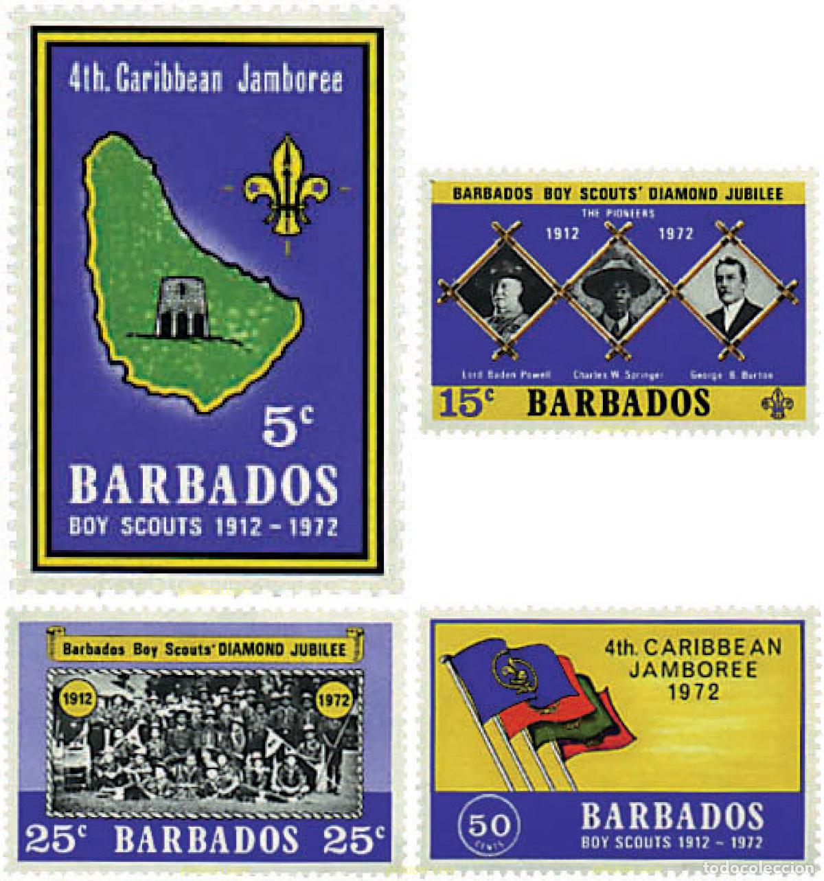 Francobolli: 37961 MNH BARBADOS 1972 4 JAMBOREE EN EL CARIBE