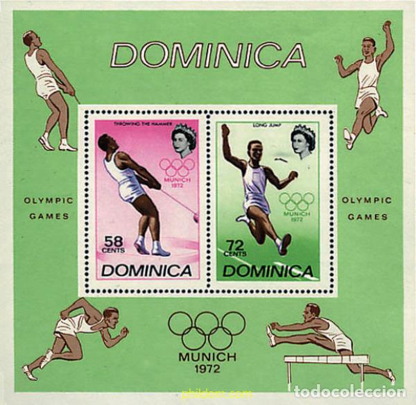 Sellos: 54264 MNH DOMINICA 1972 20 JUEGOS OLIMPICOS VERANO MUNICH 1972