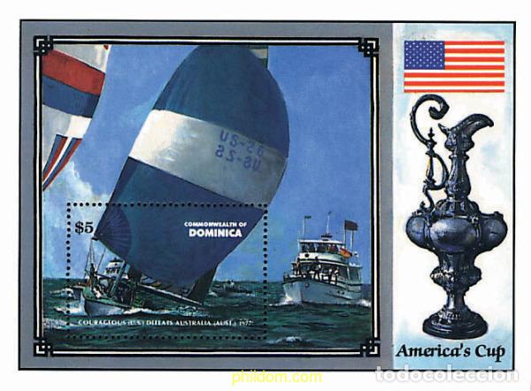 Sellos: 39332 MNH DOMINICA 1987 COPA DE AMERICA DE VELA