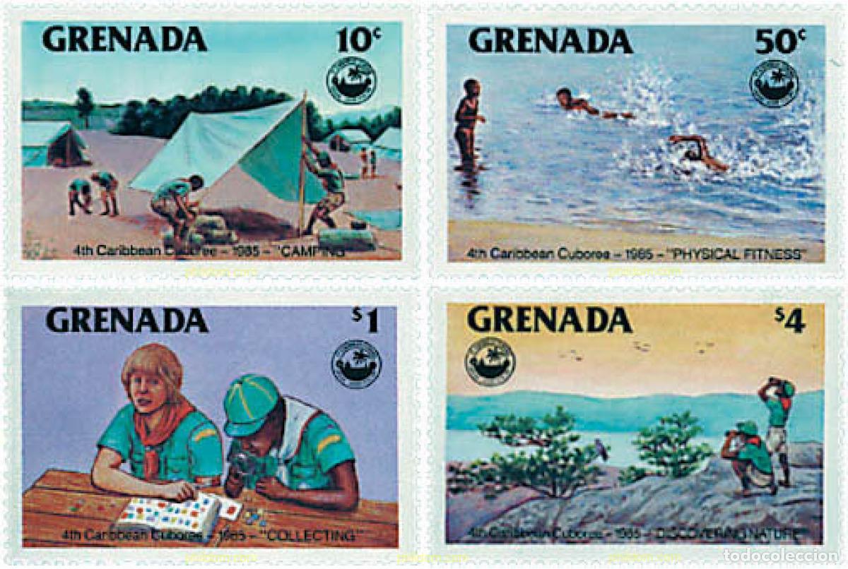 Sellos: 38790 MNH GRANADA 1985 4 REUNION DE JOVENES EXPLORADORES EN EL CARIBE