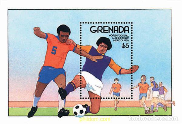 Sellos: 70828 MNH GRANADA 1986 COPA DEL MUNDO DE FUTBOL. MEXICO-86