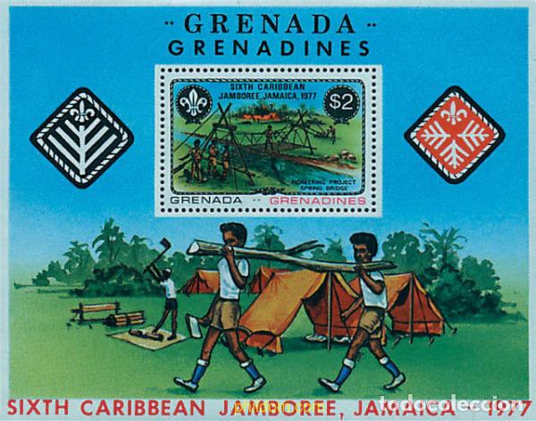 Sellos: 38166 MNH GRANADA GRANADINAS 1977 6 JAMBOREE DEL CARIBE EN JAMAICA