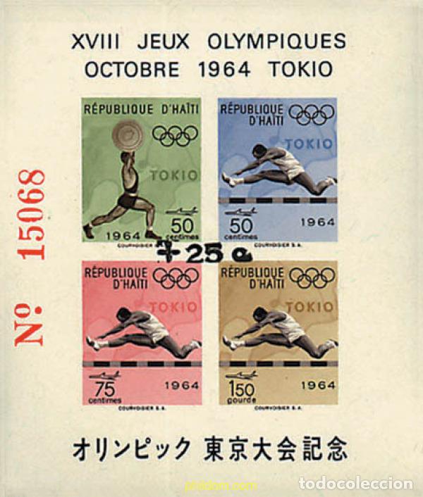 Sellos: 54746 MNH HAITI 1965 18 JUEGOS OLIMPICOS VERANO TOKIO 1964