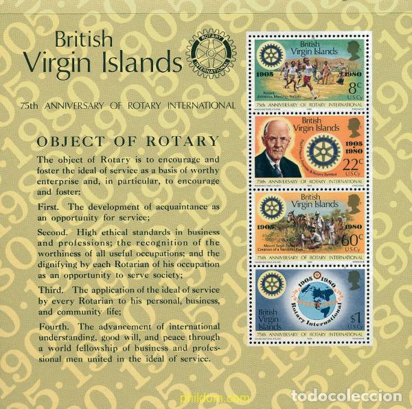 Sellos: 36347 MNH VIRGENES BRITANICAS Islas 1980 75 ANIVERSARIO DEL ROTARY INTERNATIONAL