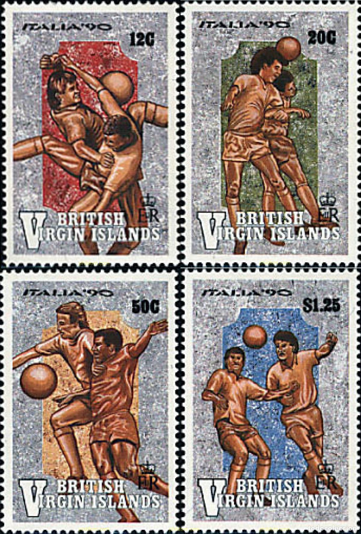 Sellos: 36379 MNH VIRGENES BRITANICAS Islas 1990 COPA DEL MUNDO DE FUTBOL. ITALIA-90