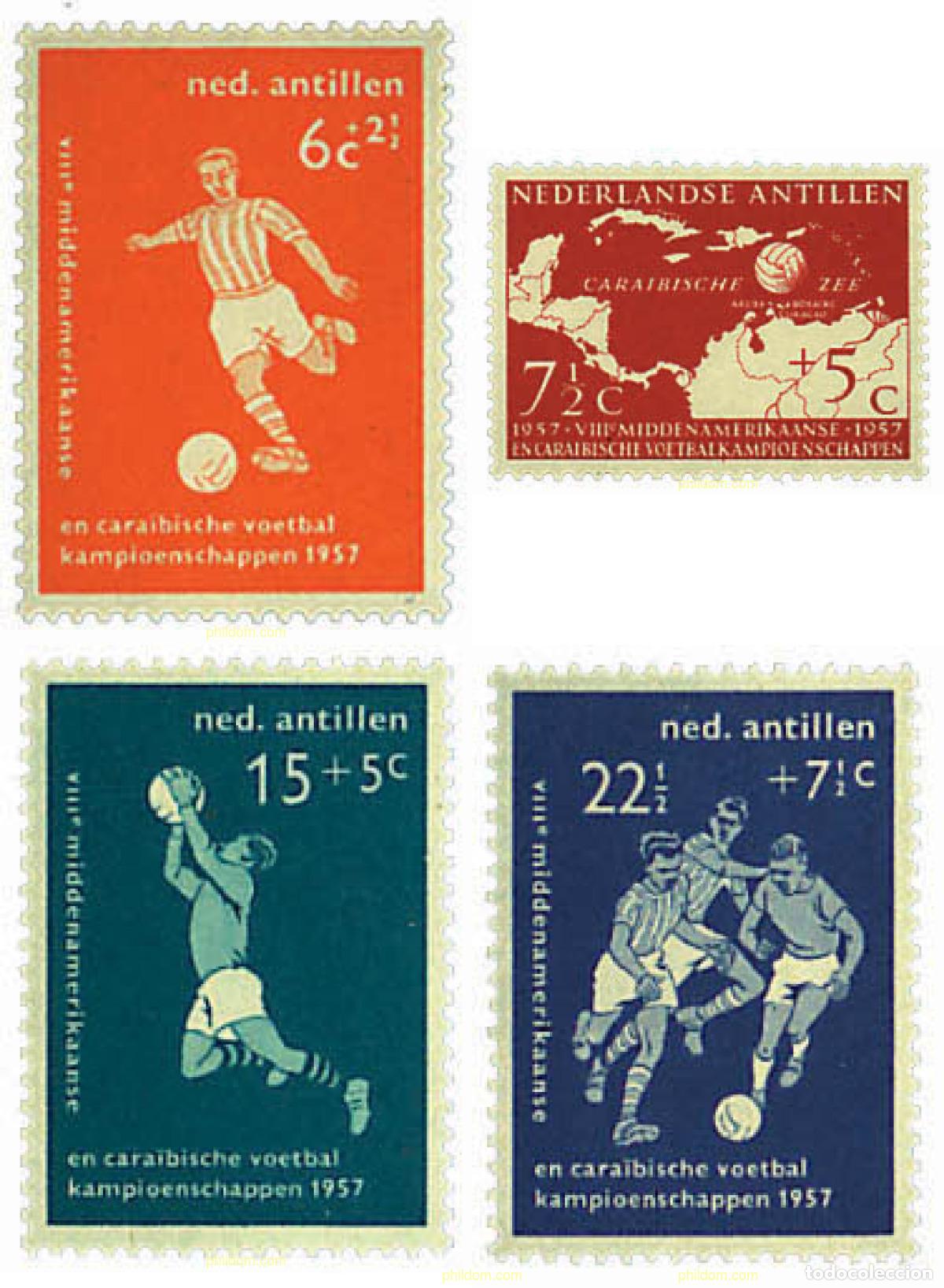 Sellos: 28985 MNH ANTILLAS HOLANDESAS 1957 8 CAMPEONATOS CENTROAMERICANOS Y DEL CARIBE DE FUT