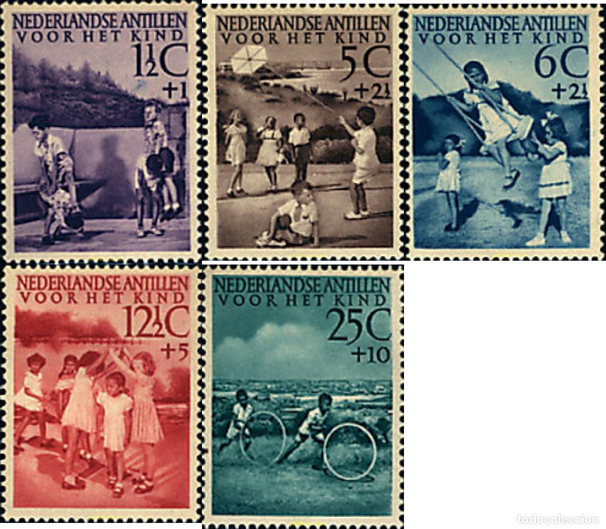 Sellos: 48424 MNH ANTILLAS HOLANDESAS 1951 JUEGOS INFANTILES