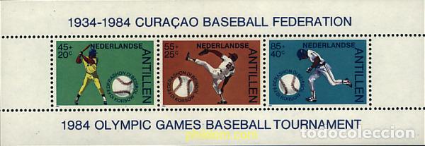 Sellos: 54291 MNH ANTILLAS HOLANDESAS 1984 50 ANIVERSARIO DE LA FEDERACION DE BEISBOL DE CURA&Ccedil;AO