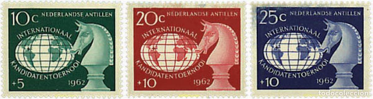Sellos: 203349 HINGED ANTILLAS HOLANDESAS 1962 TORNEO INTERNACIONAL DE AJEDREZ EN CURA&Ccedil;AO