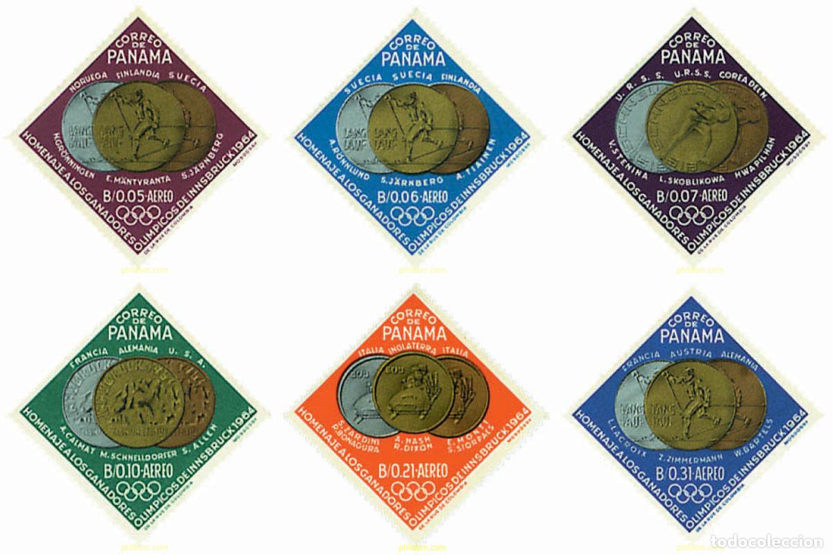 Sellos: 350136 MNH PANAMA 1964 MEDALLISTAS DE LOS 9 JUEGOS OLIMPICOS DE INVIERNO. INNSBRUCK 1964