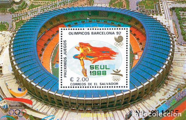 Sellos: 54305 MNH EL SALVADOR 1988 24 JUEGOS OLIMPICOS VERANO SEUL 1988 - 25 JUEGOS OLIMPICOS VERANO BARCEL