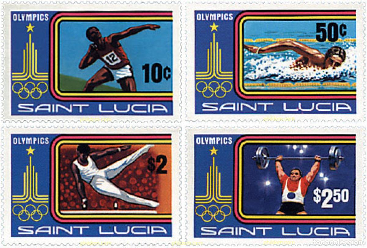 Sellos: 27019 MNH SANTA LUCIA 1980 22 JUEGOS OLIMPICOS VERANO MOSCU 1980
