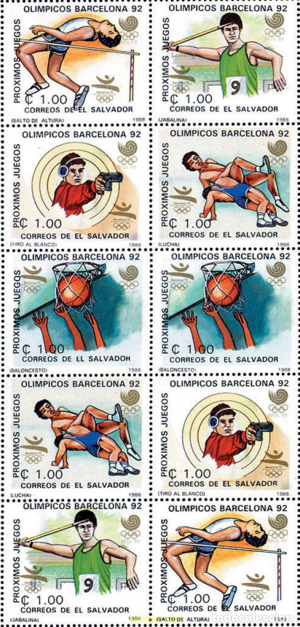 Sellos: 9762 MNH EL SALVADOR 1988 24 JUEGOS OLIMPICOS VERANO SEUL 1988 - 25 JUEGOS OLIMPICOS VERANO BARCELO