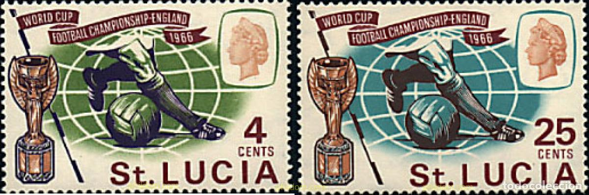 Sellos: 281428 HINGED SANTA LUCIA 1966 COPA DEL MUNDO DE FUTBOL. INGLATERRA-66