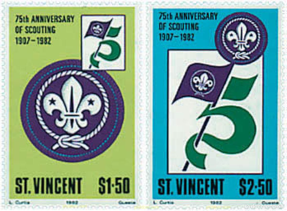 Sellos: 38495 MNH SAN VICENTE 1982 75 ANIVERSARIO DEL ESCULTISMO