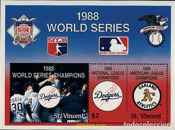 Stamps: 51359 MNH SAN VICENTE 1988 CAMPEONATO DE LA LIGA AMERICANA DE BEISBOL