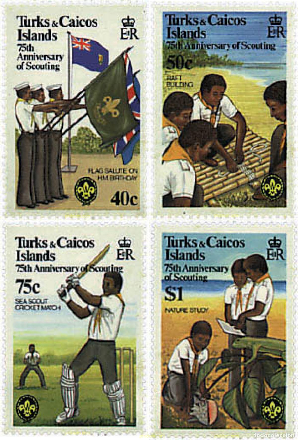 Sellos: 52642 MNH TURKS Y CAICOS 1982 75 ANIVERSARIO DEL ESCULTISMO