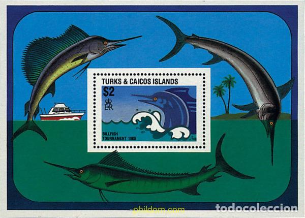 Sellos: 40125 MNH TURKS Y CAICOS 1988 TORNEO DE PESCA DEPORTIVA
