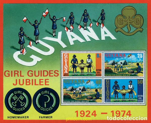 Sellos: 38605 MNH GUYANA 1974 JUBILEO DE ORO DEL ESCULTISMO FEMENINO