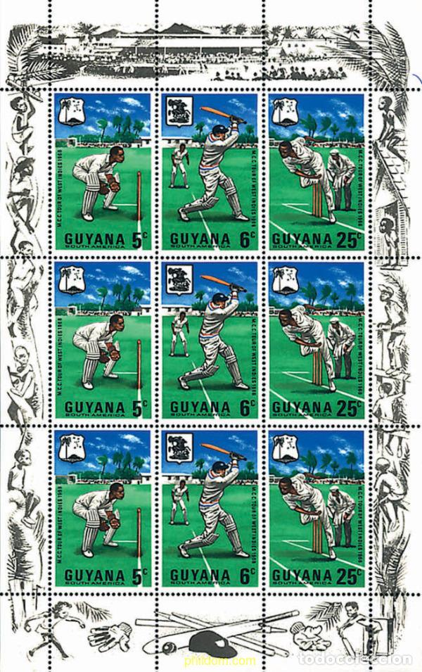 Sellos: 8321 MNH GUYANA 1968 CAMPEONATOS DE CRICKET DEL CARIBE