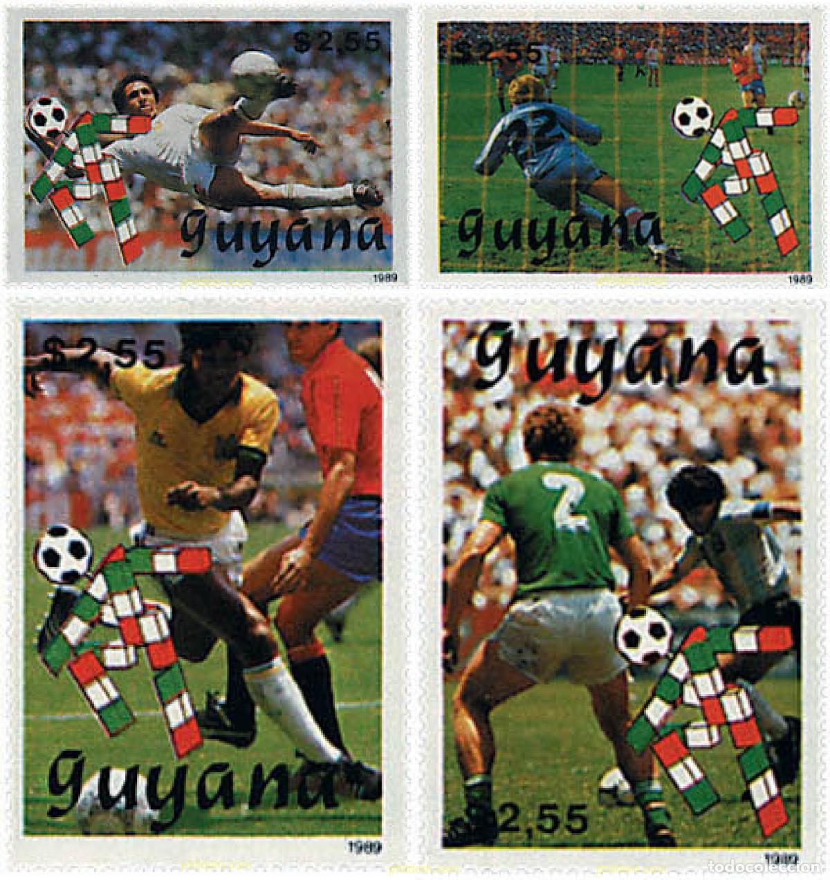 Sellos: 52593 MNH GUYANA 1989 COPA DEL MUNDO DE FUTBOL. ITALIA-90