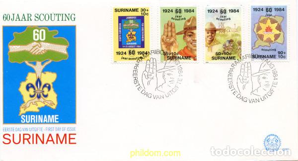Sellos: 266018 MNH SURINAM 1984 60 ANIVERSARIO DEL ESCULTISMO EN SURINAM