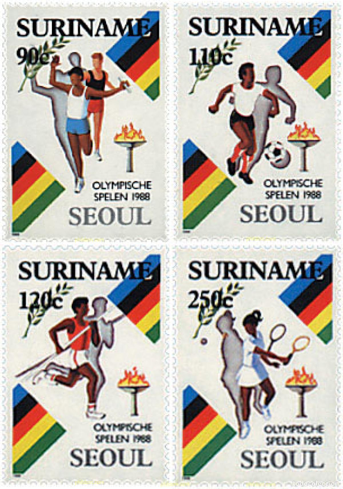 Sellos: 48088 MNH SURINAM 1988 24 JUEGOS OLIMPICOS VERANO SEUL 1988