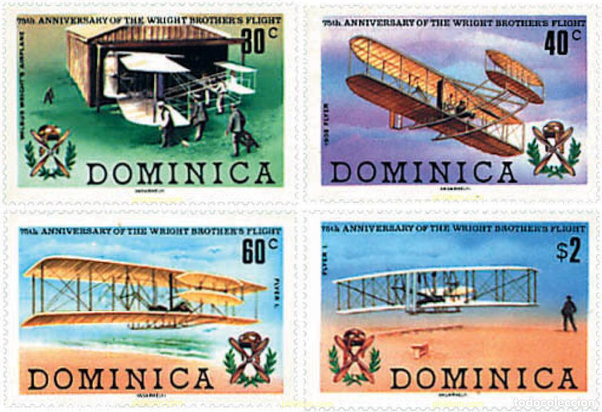 Sellos: 27143 MNH DOMINICA 1978 75 ANIVERSARIO DEL PRIMER VUELO DE LOS HERMANOS WRIGHT