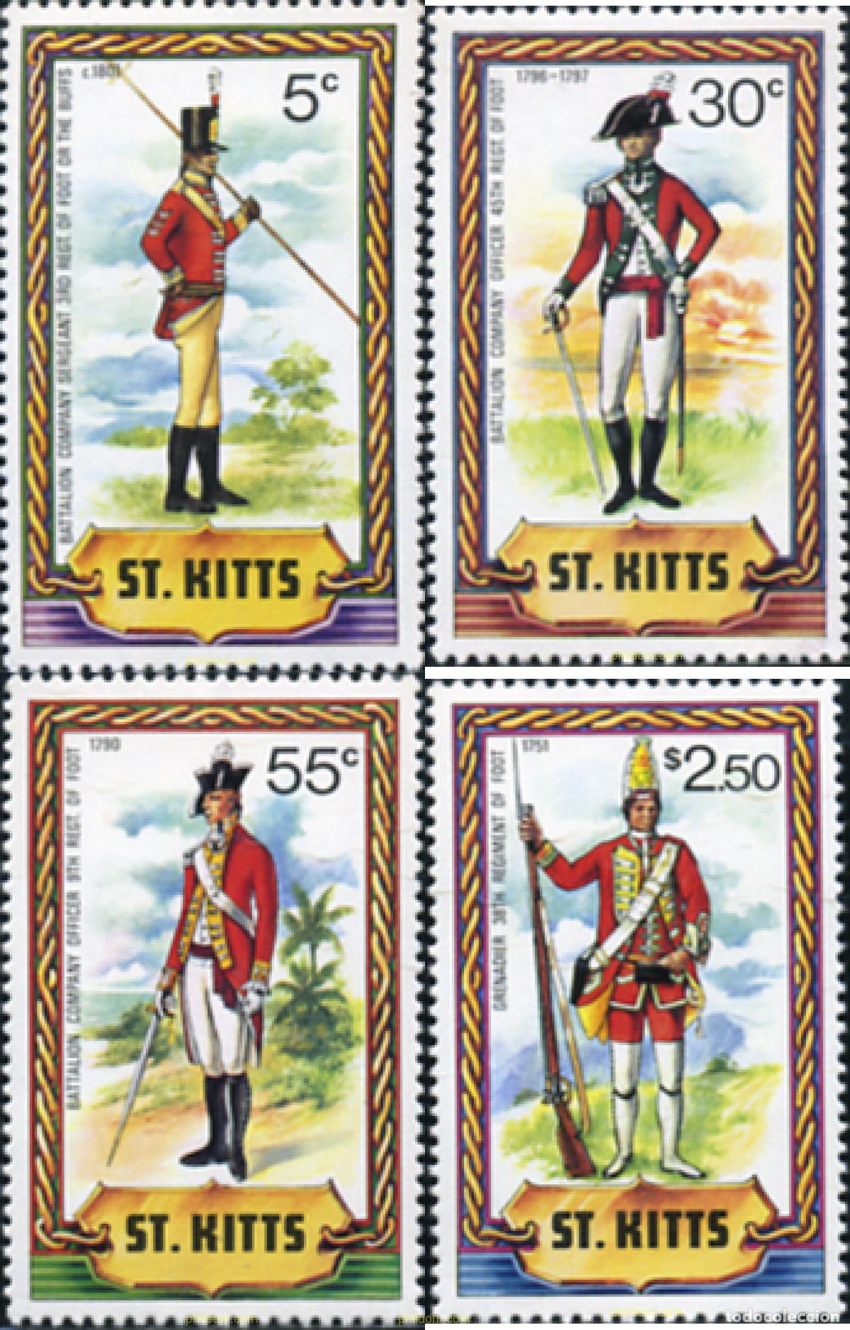 Sellos: 359400 MNH SAN KITTS 1981 UNIFORMES MILITARES