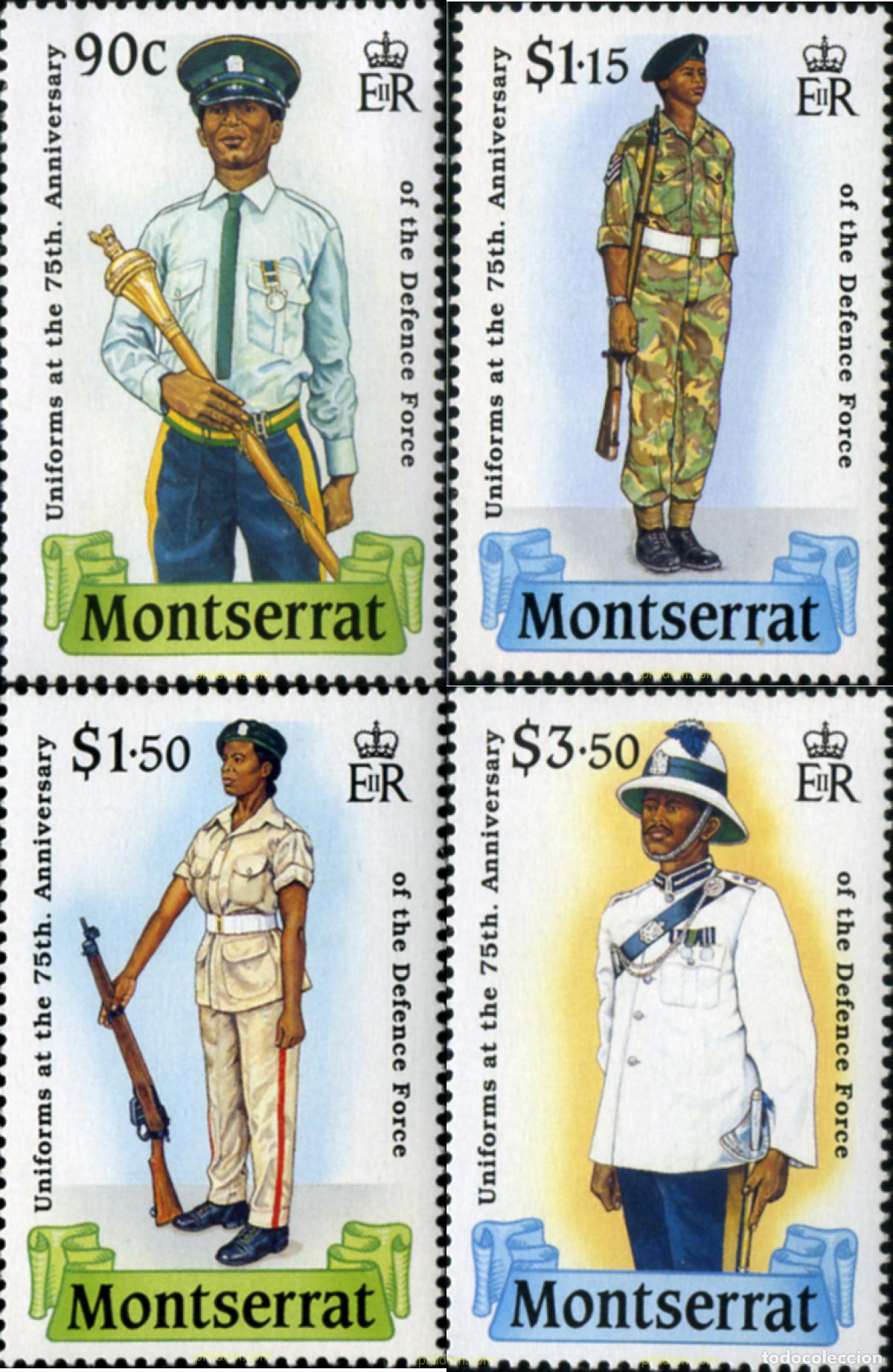 Sellos: 176013 MNH MONTSERRAT 1989 75 ANIVERSARIO DE LAS FUERZAS DE DEFENSA
