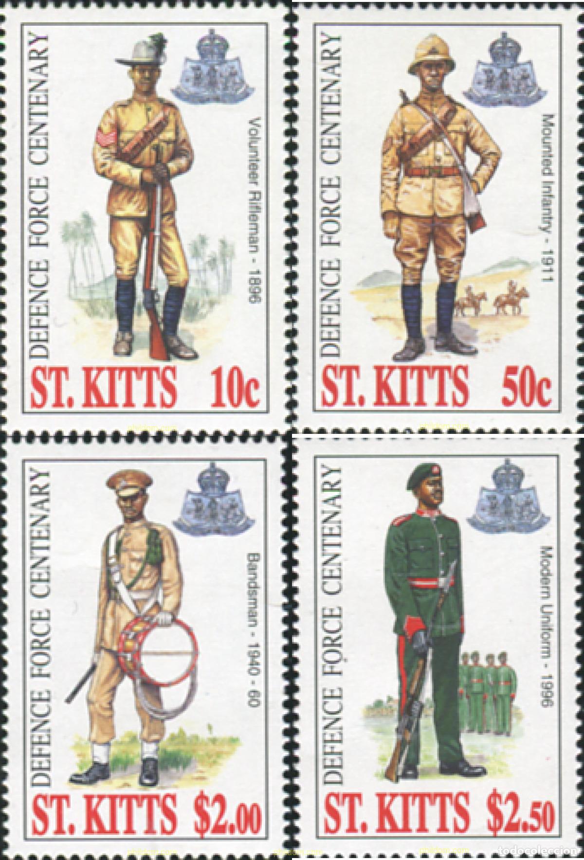 Sellos: 359422 MNH SAN KITTS 1996 CENTENARIO DE LAS FUERZAS ARMADAS