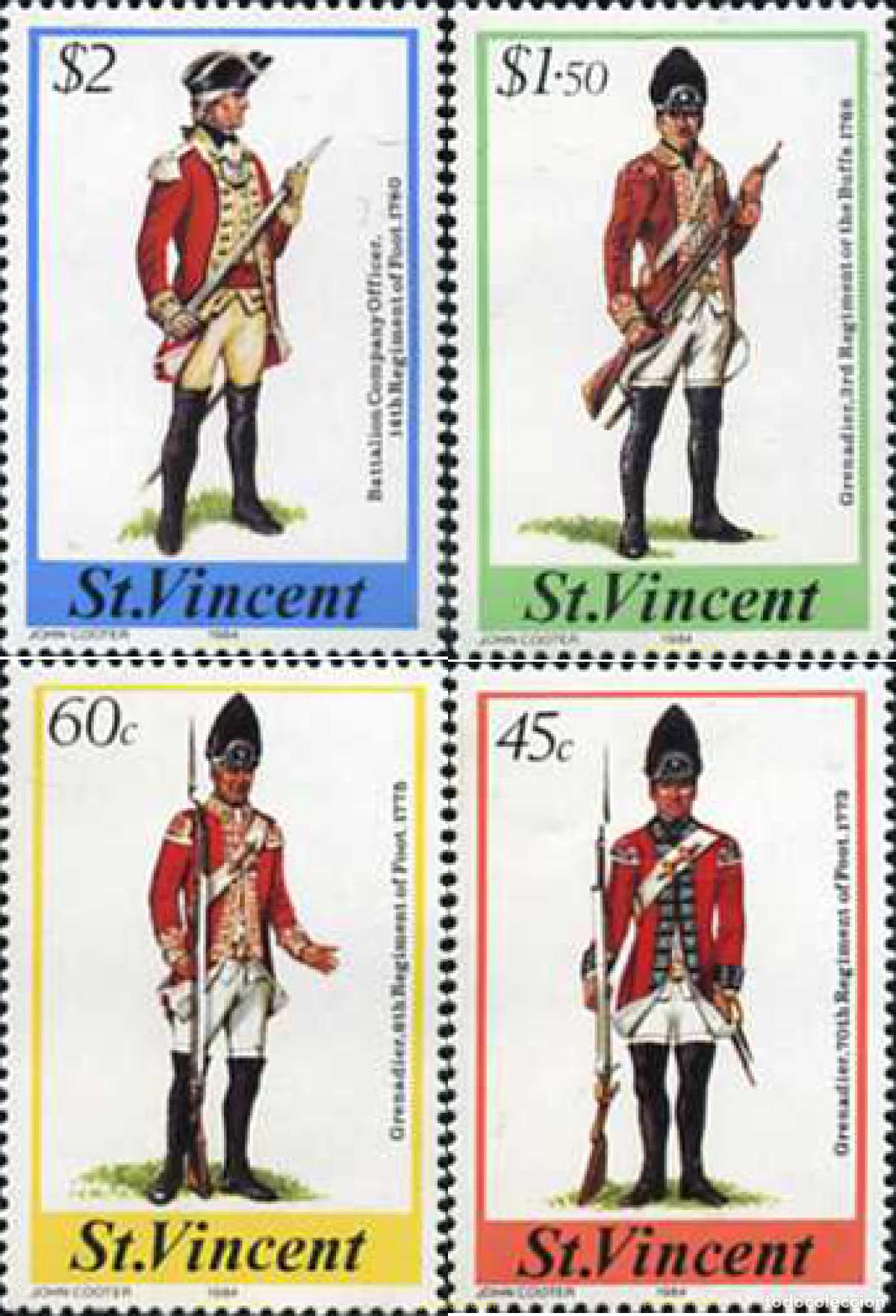 Sellos: 328766 MNH SAN VICENTE 1984 UNIFORMES DE INFANTERIA