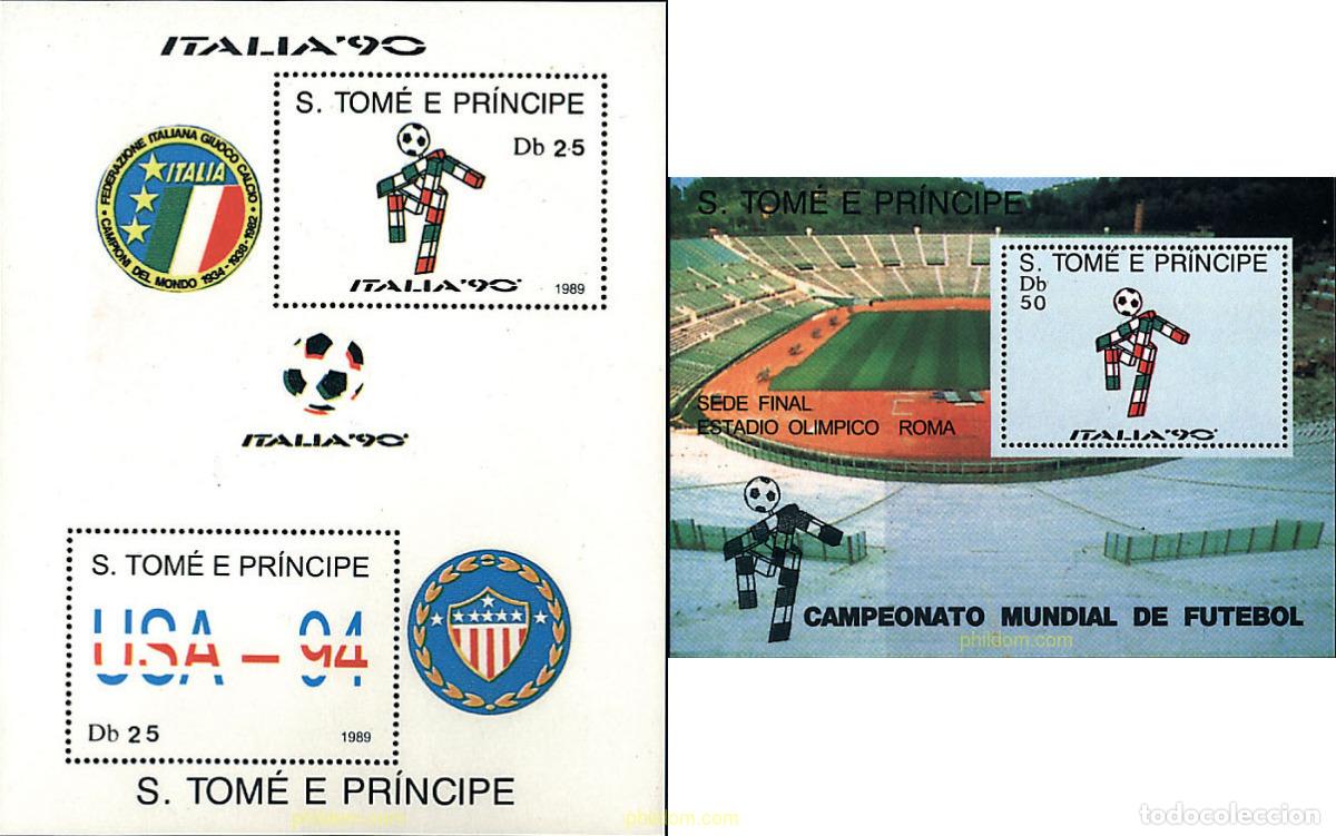 Sellos: 92565 MNH SANTO TOME Y PRINCIPE 1989 COPA DEL MUNDO DE FUTBOL. ITALIA-90